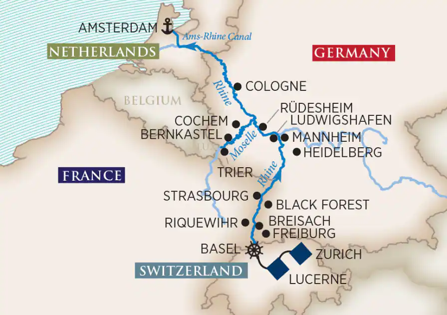 11 Day AmaWaterways River Cruise from Basel to Amsterdam 2024 - 