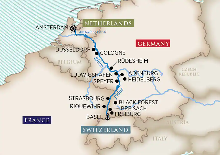 8 Day AmaWaterways River Cruise from Amsterdam to Basel 2024 - 