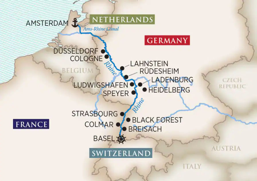 8 Day AmaWaterways River Cruise from Basel to Amsterdam 2024 - 