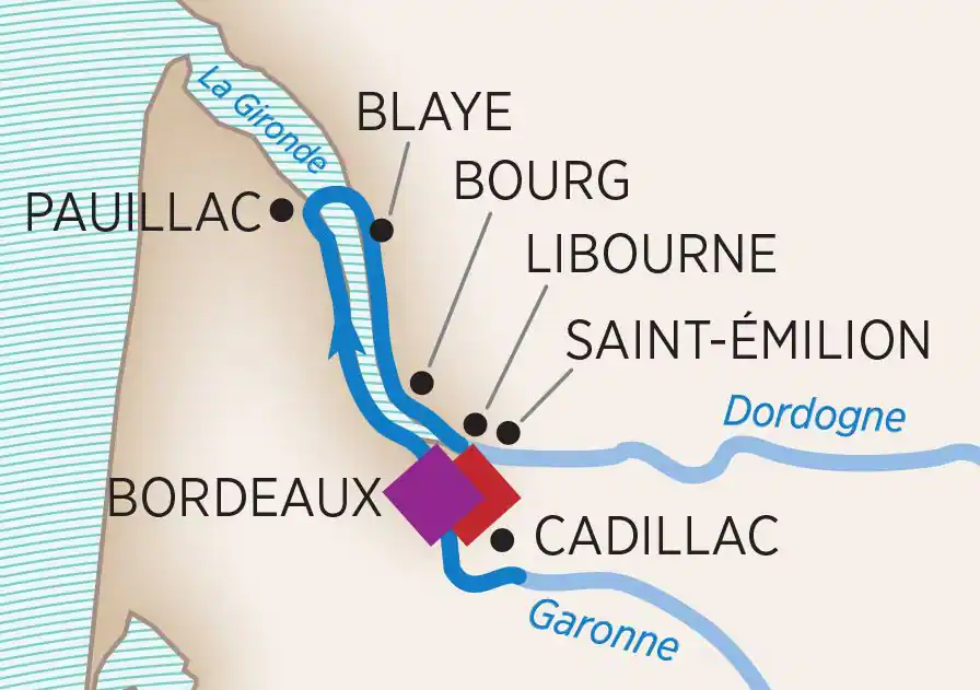 Amawaterways River Cruise 8 Days Bordeaux To Bordeaux Map 8335 