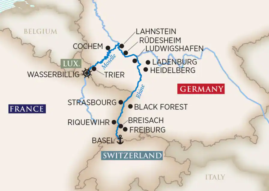 8 Day AmaWaterways River Cruise from Luxembourg to Basel 2026 - 