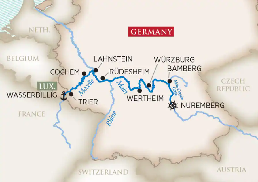 8 Day AmaWaterways River Cruise from Luxembourg to Nuremberg 2026 - 