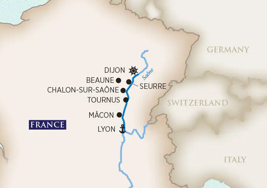 8 Day AmaWaterways River Cruise from Lyon to Port of Dijon 2025 - 