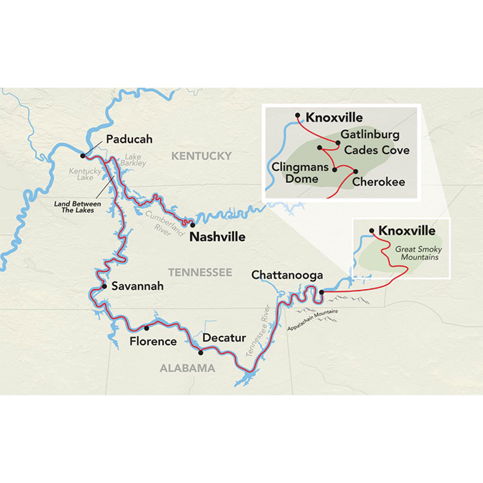 11 Day American Cruise Lines River Cruise from Knoxville to Nashville 2025 - 