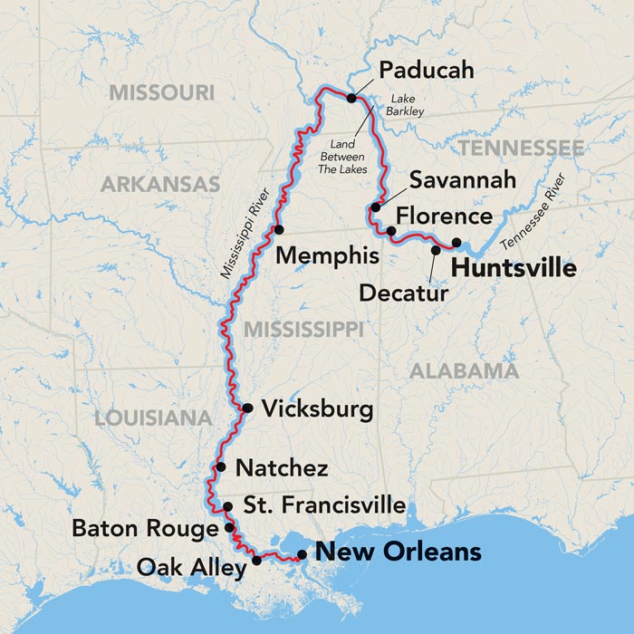16 Day American Cruise Lines River Cruise from Louisville to New Orleans 2029 - 