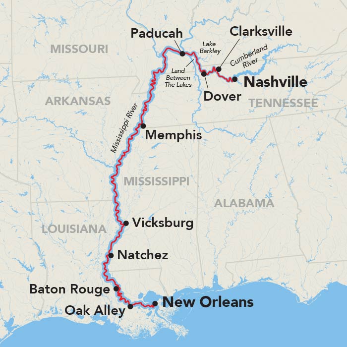 16 Day American Cruise Lines River Cruise from New Orleans to Nashville 2029 - 