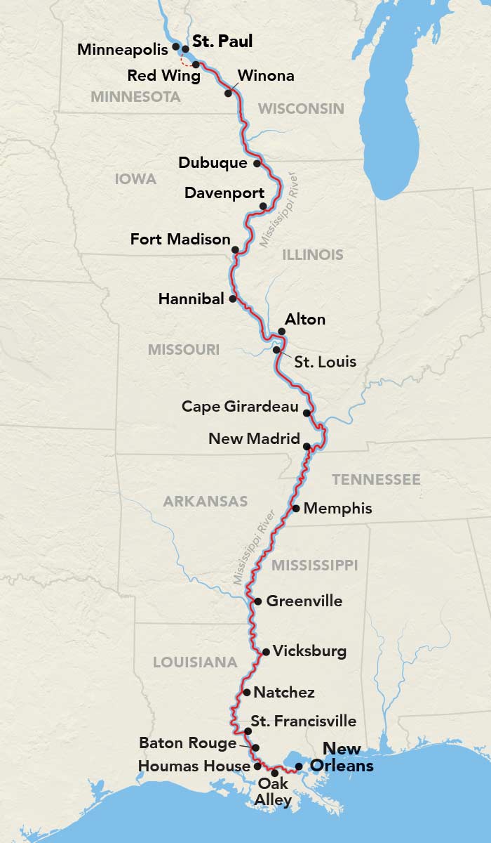 <span>22 Day American Cruise Lines River Cruise from New Orleans to St. Paul 2025</span>