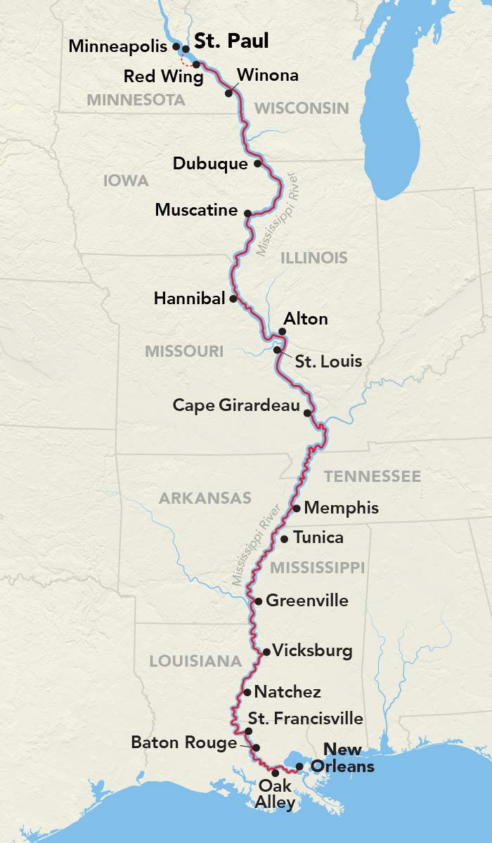 23 Day American Cruise Lines River Cruise from New Orleans to St. Paul 2029 - 