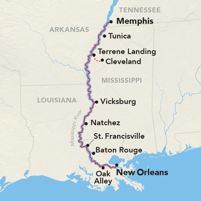 9 Day American Cruise Lines River Cruise from Memphis to New Orleans 2029 - 