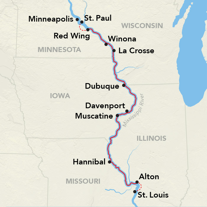 9 Day American Cruise Lines River Cruise from St. Paul to St. Louis 2028 - 