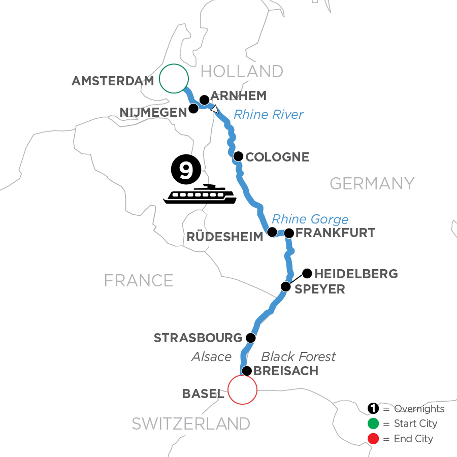 10 Day Avalon Waterways River Cruise from Amsterdam to Basel 2025 - WDZ