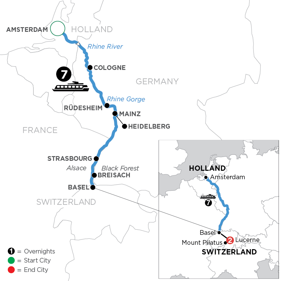 10 Day Avalon Waterways River Cruise from Amsterdam to Lucerne 2024 - WAZ2