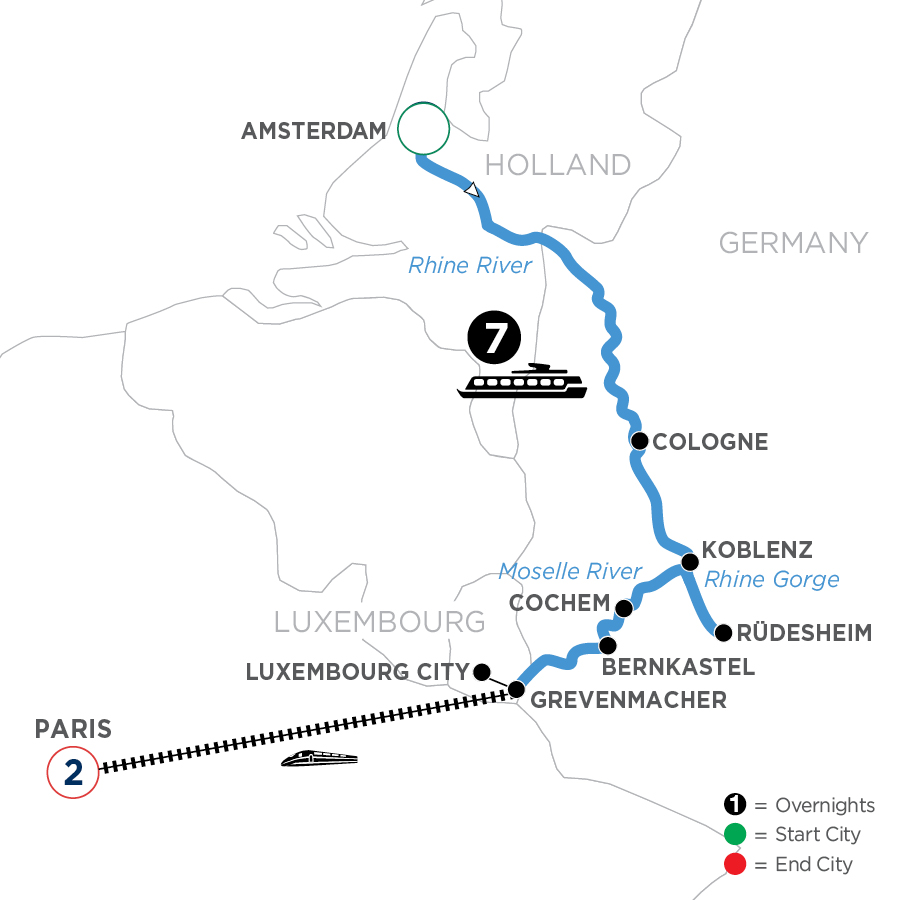 10 Day Avalon Waterways River Cruise from Amsterdam to Paris 2024 - WARE