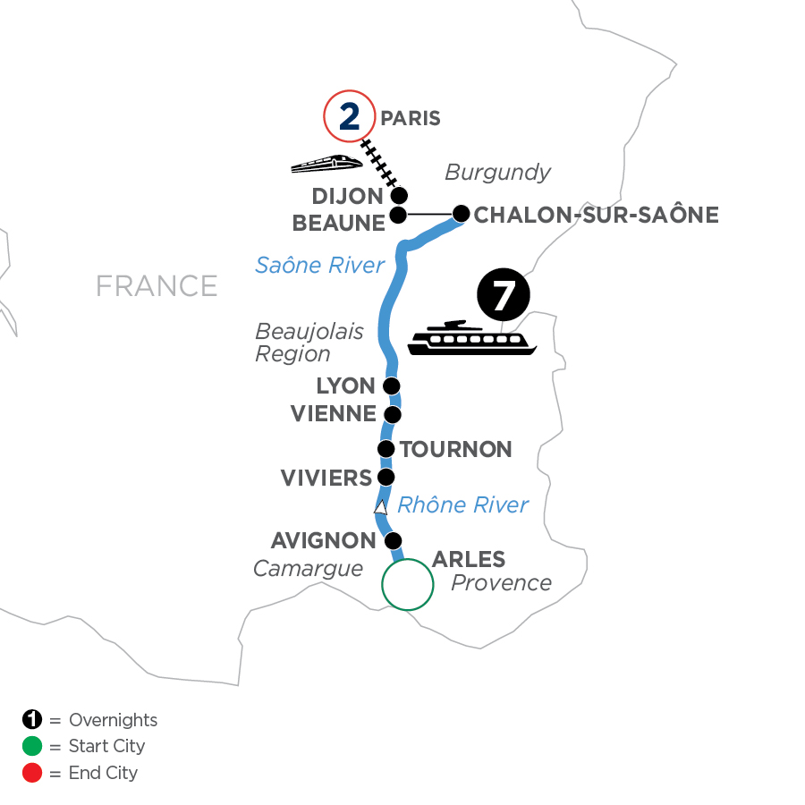 10 Day Avalon Waterways River Cruise from Arles to Paris 2024 - WLJE