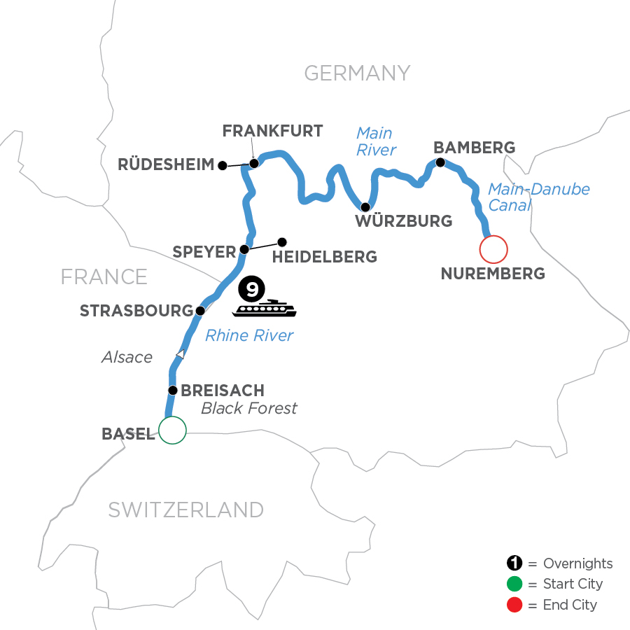 10 Day Avalon Waterways River Cruise from Basel to Nuremberg 2024 - WMN