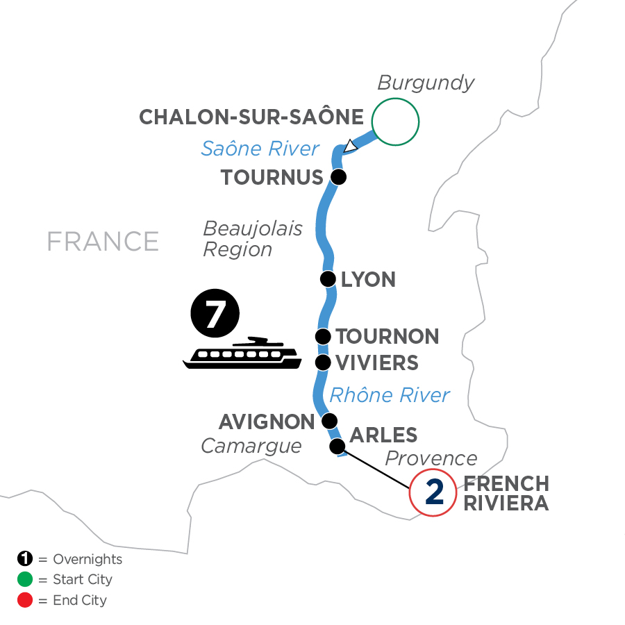 <span>10 Day Avalon Waterways River Cruise from Chalon-sur-Saône to French Riviera 2025</span><span>(WJLE)</span>