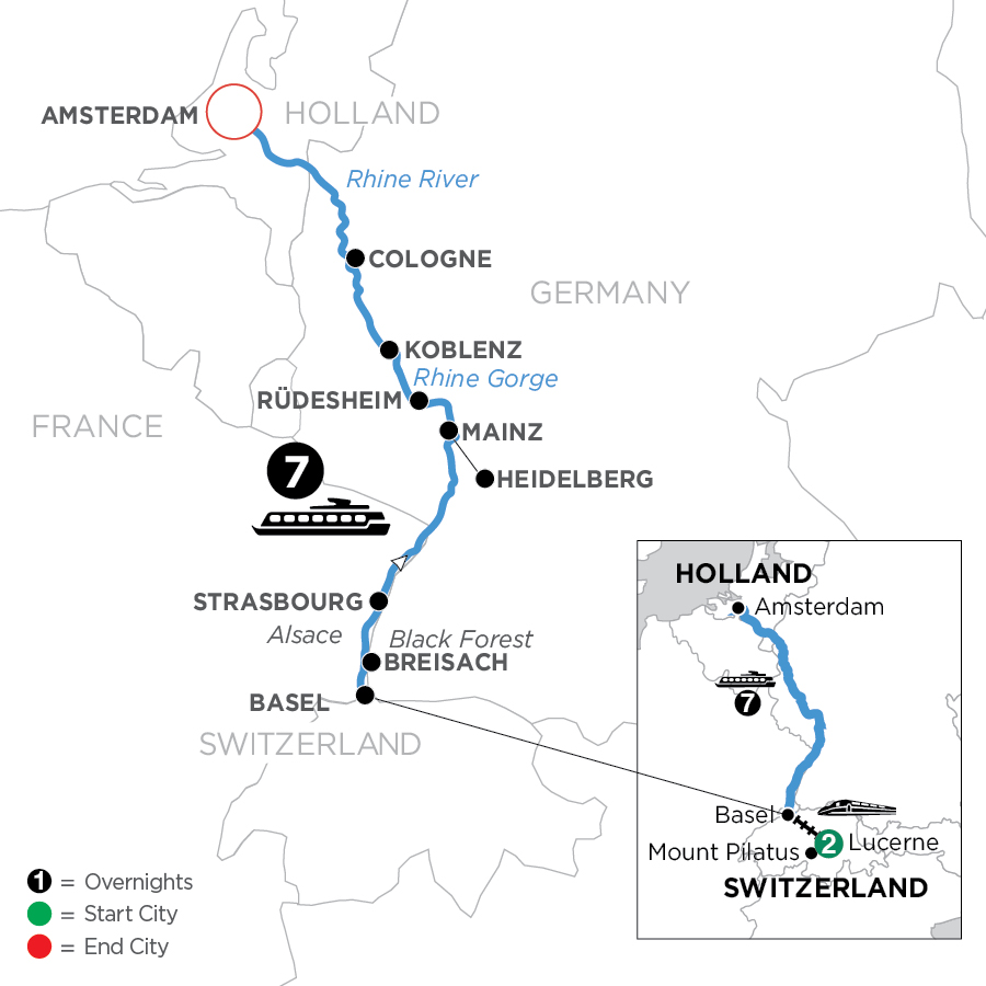 10 Day Avalon Waterways River Cruise from Lucerne to Amsterdam 2024 - WZA3