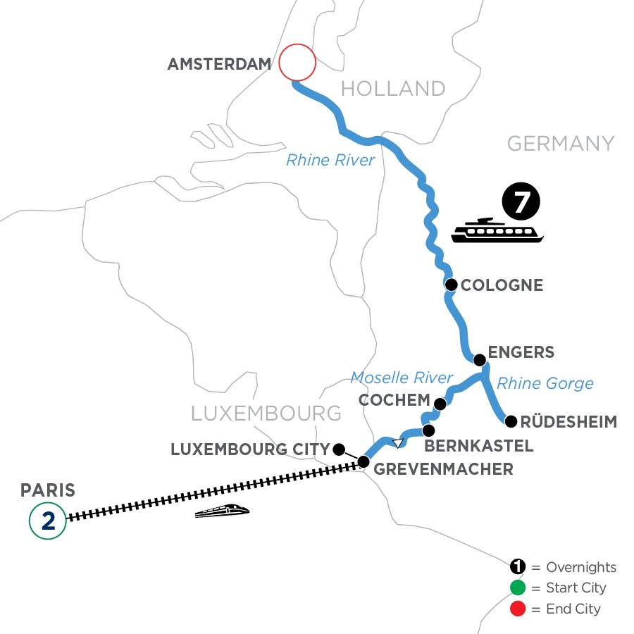 10 Day Avalon Waterways River Cruise from Paris to Amsterdam 2024 - WRAQ