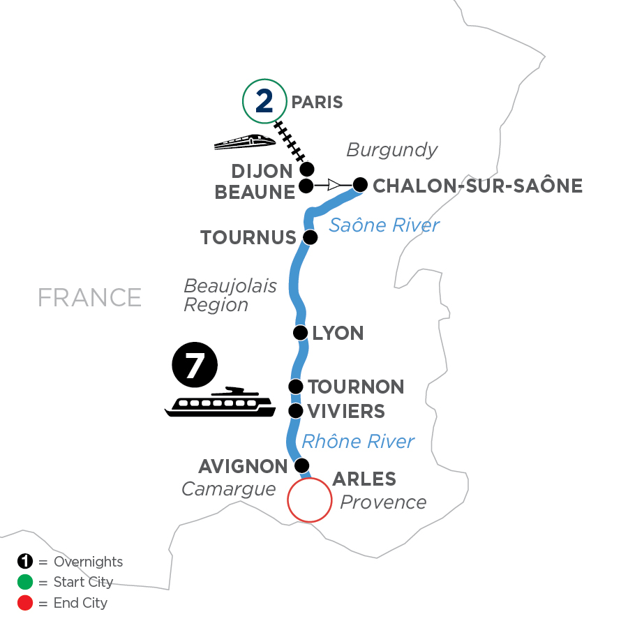 10 Day Avalon Waterways River Cruise from Paris to Arles 2024 - WJLQ