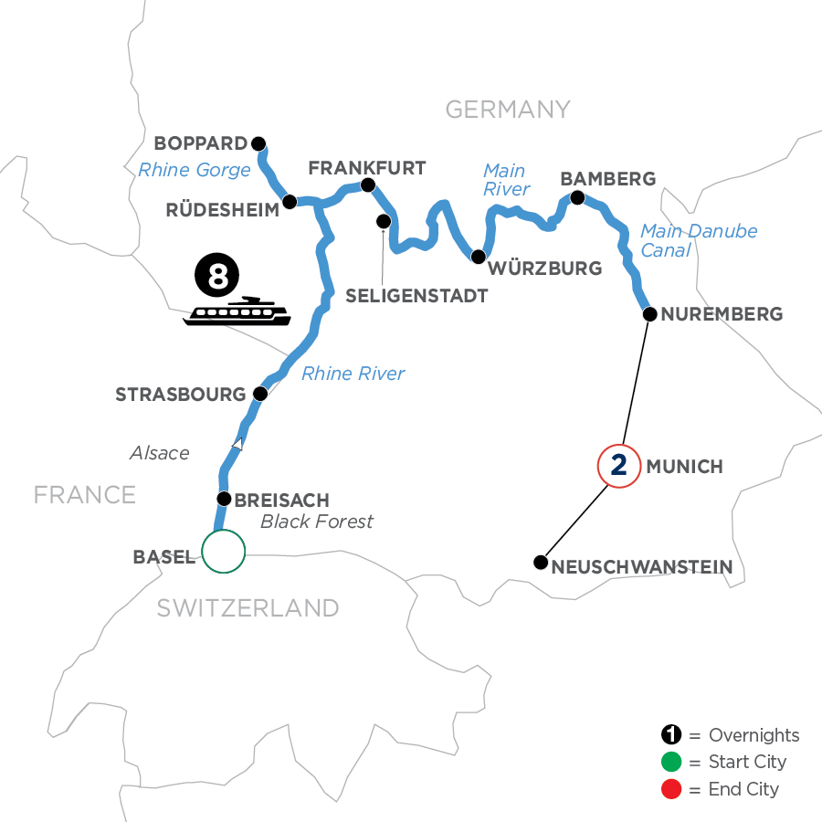 11 Day Avalon Waterways River Cruise from Basel to Munich 2024 - WZNE