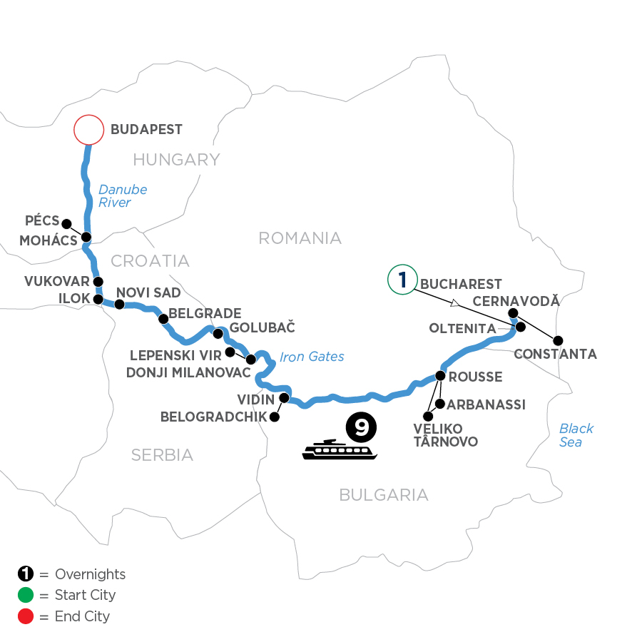 11 Day Avalon Waterways River Cruise from Bucharest to Budapest 2024 - WOBB