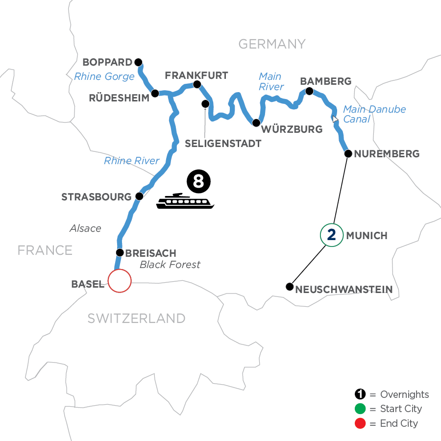 11 Day Avalon Waterways River Cruise from Munich to Basel 2025 - WNZQ