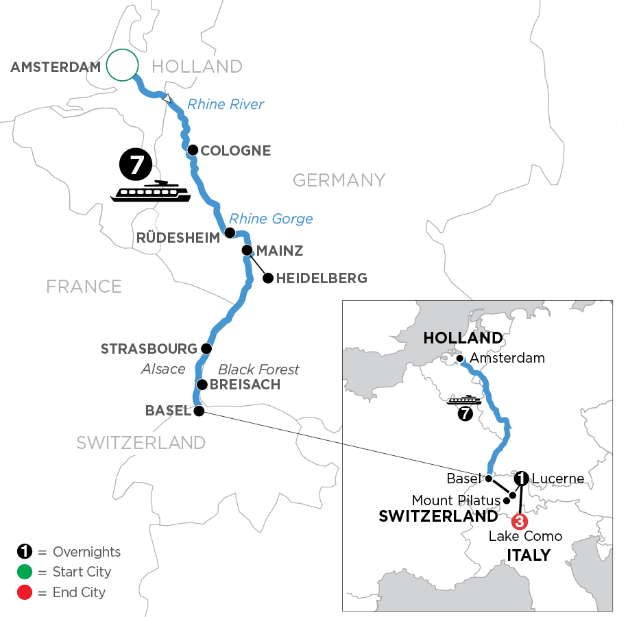 12 Day Avalon Waterways River Cruise from Amsterdam to Lake Como 2024 - WAZ1