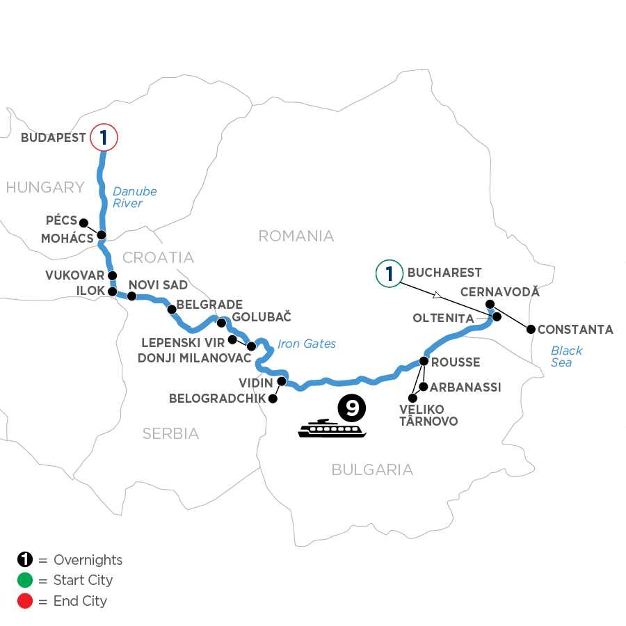 12 Day Avalon Waterways River Cruise from Bucharest to Budapest 2024 - WOBE