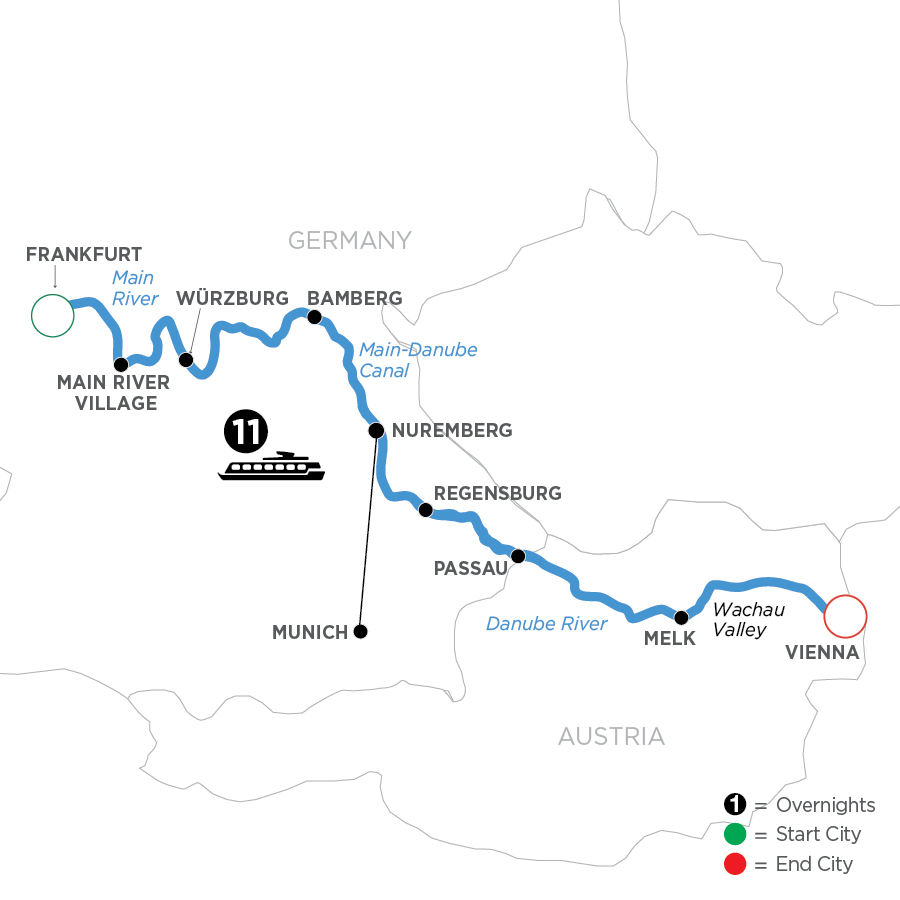 12 Day Avalon Waterways River Cruise from Frankfurt to Vienna 2024 - WFV