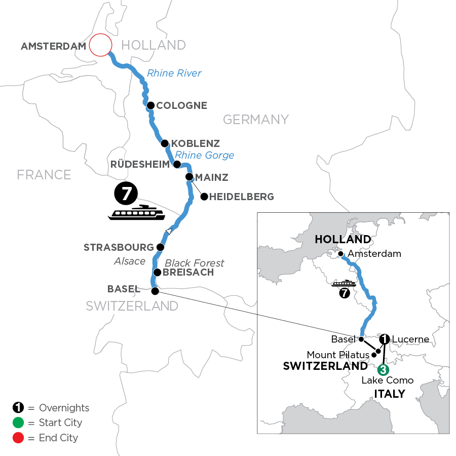 12 Day Avalon Waterways River Cruise from Lake Como to Amsterdam 2024 - WZA5