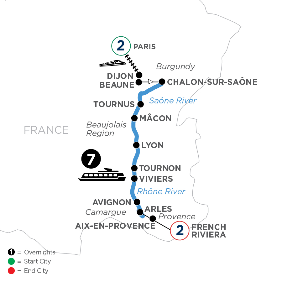 12 Day Avalon Waterways River Cruise from Paris to French Riviera 2027 - WJLY