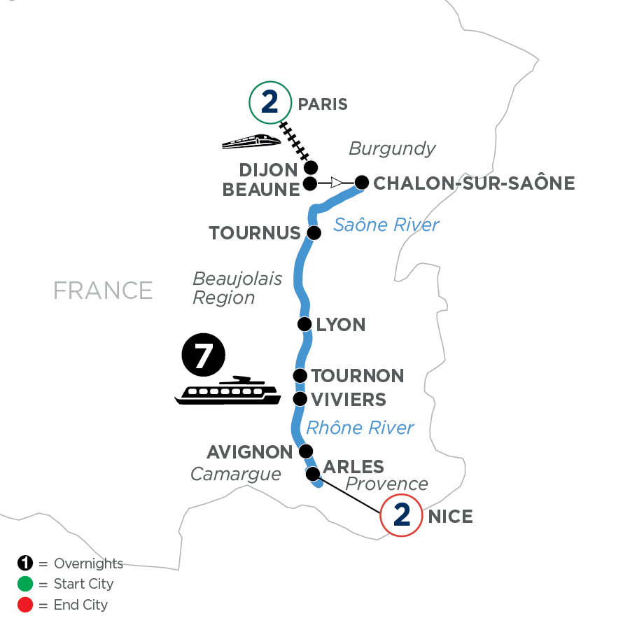 12 Day Avalon Waterways River Cruise from Paris to Nice 2024 - WJLY