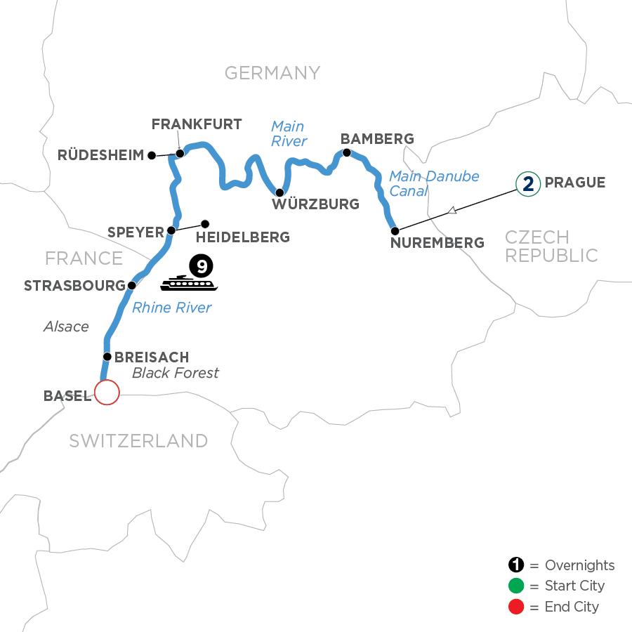 12 Day Avalon Waterways River Cruise from Prague to Basel 2024 - WNMQ