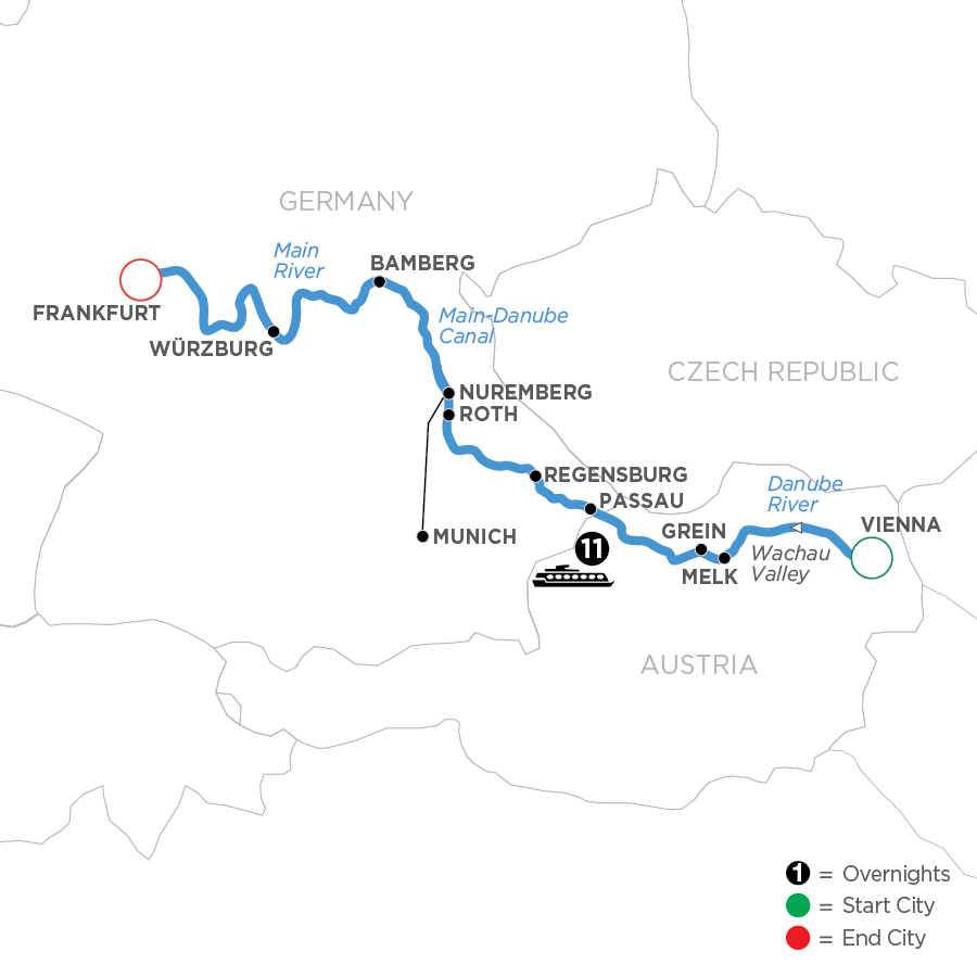 12 Day Avalon Waterways River Cruise from Vienna to Frankfurt 2024 - WVF