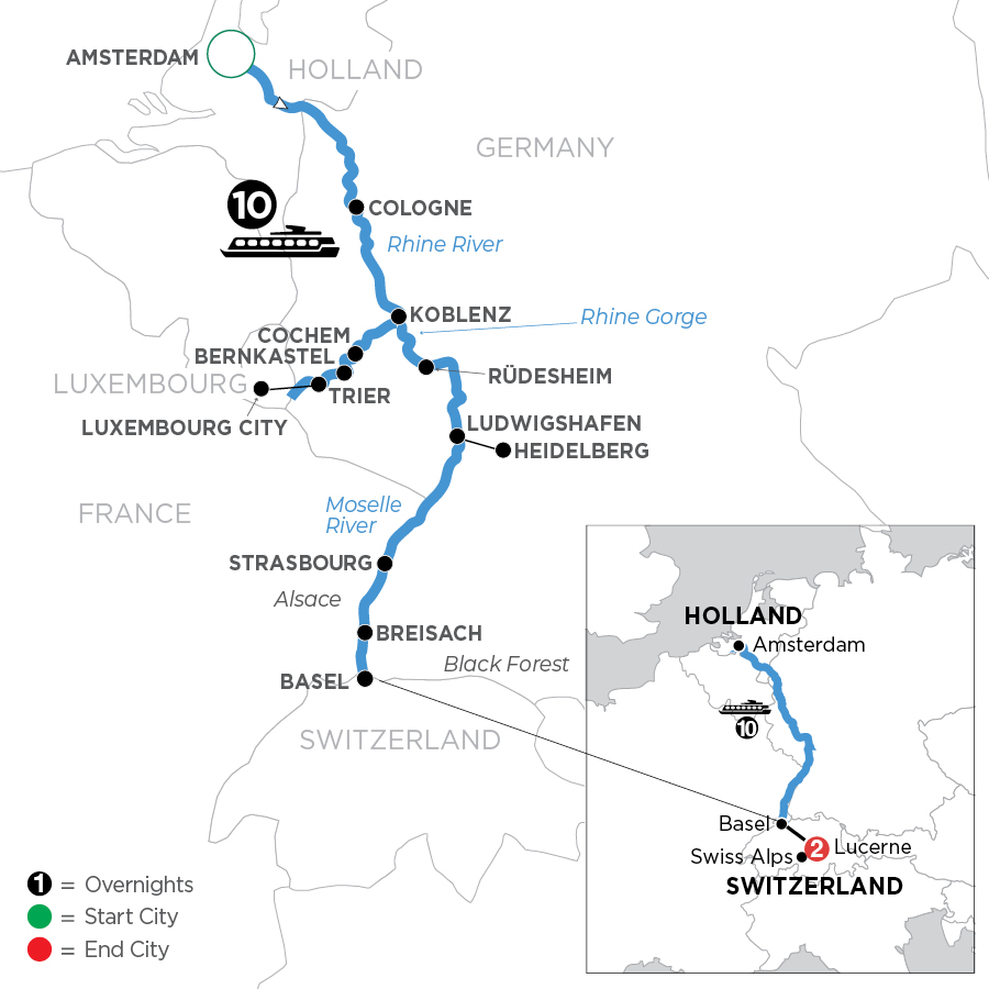 13 Day Avalon Waterways River Cruise from Amsterdam to Lucerne 2027 - WHZ1