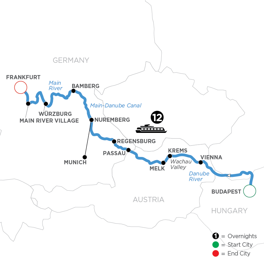 13 Day Avalon Waterways River Cruise from Budapest to Frankfurt 2025 - WBF