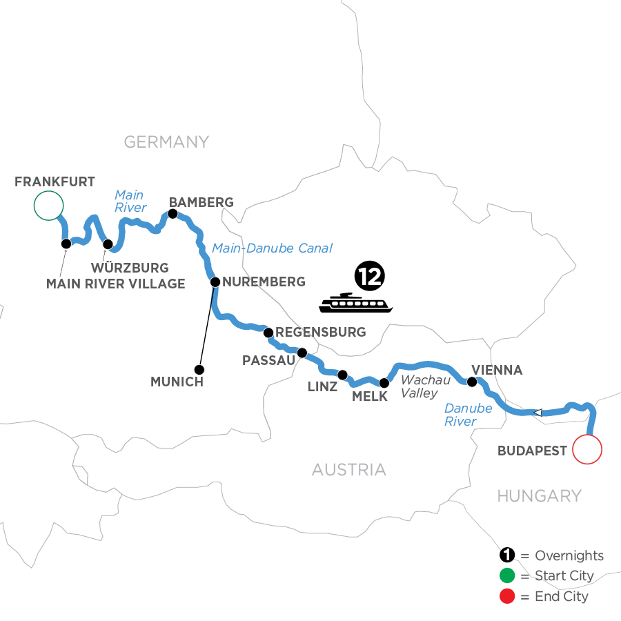 13 Day Avalon Waterways River Cruise from Frankfurt to Budapest 2025 - WFB