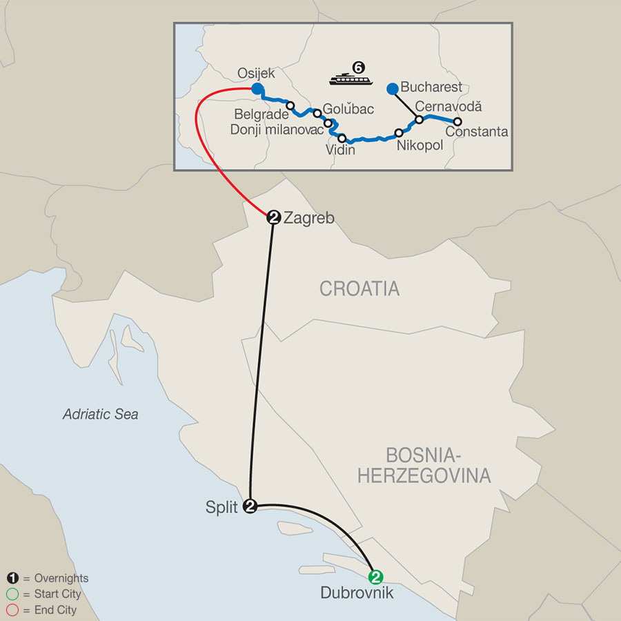 14 Day Avalon Waterways River Cruise from Dubrovnik to Bucharest 2022