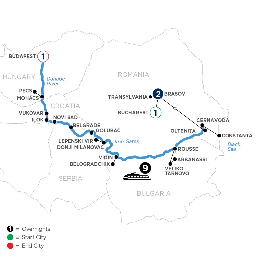 14 Day Avalon Waterways River Cruise from Bucharest to Budapest 2024 - WOBY