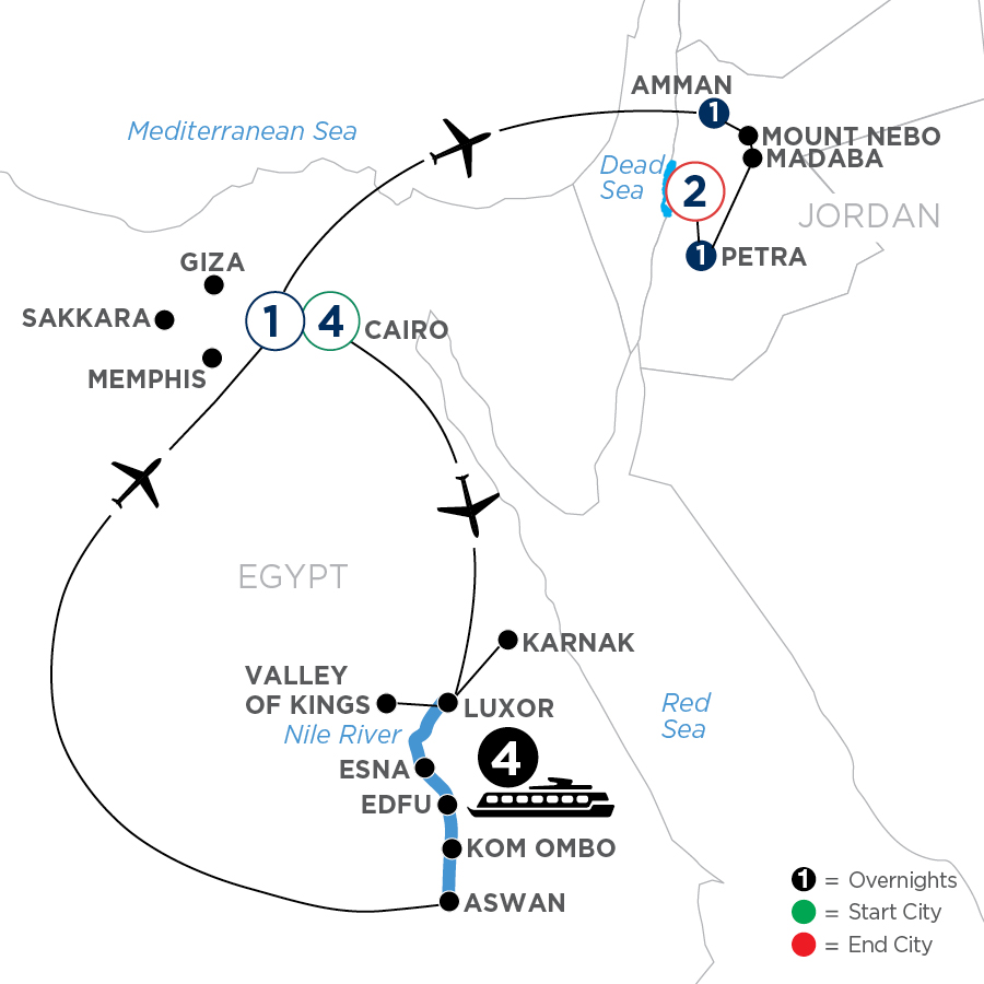 14 Day Avalon Waterways River Cruise from Cairo to Dead Sea 2027 - WUAE