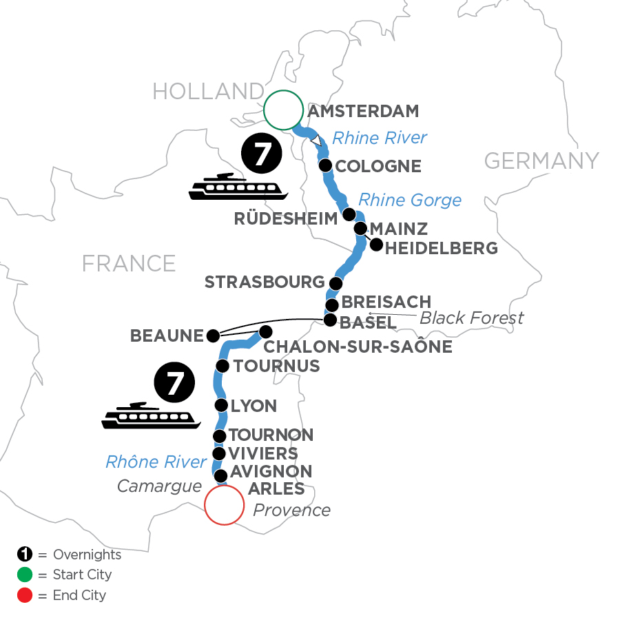 15 Day Avalon Waterways River Cruise from Amsterdam to Arles 2024 - WAL