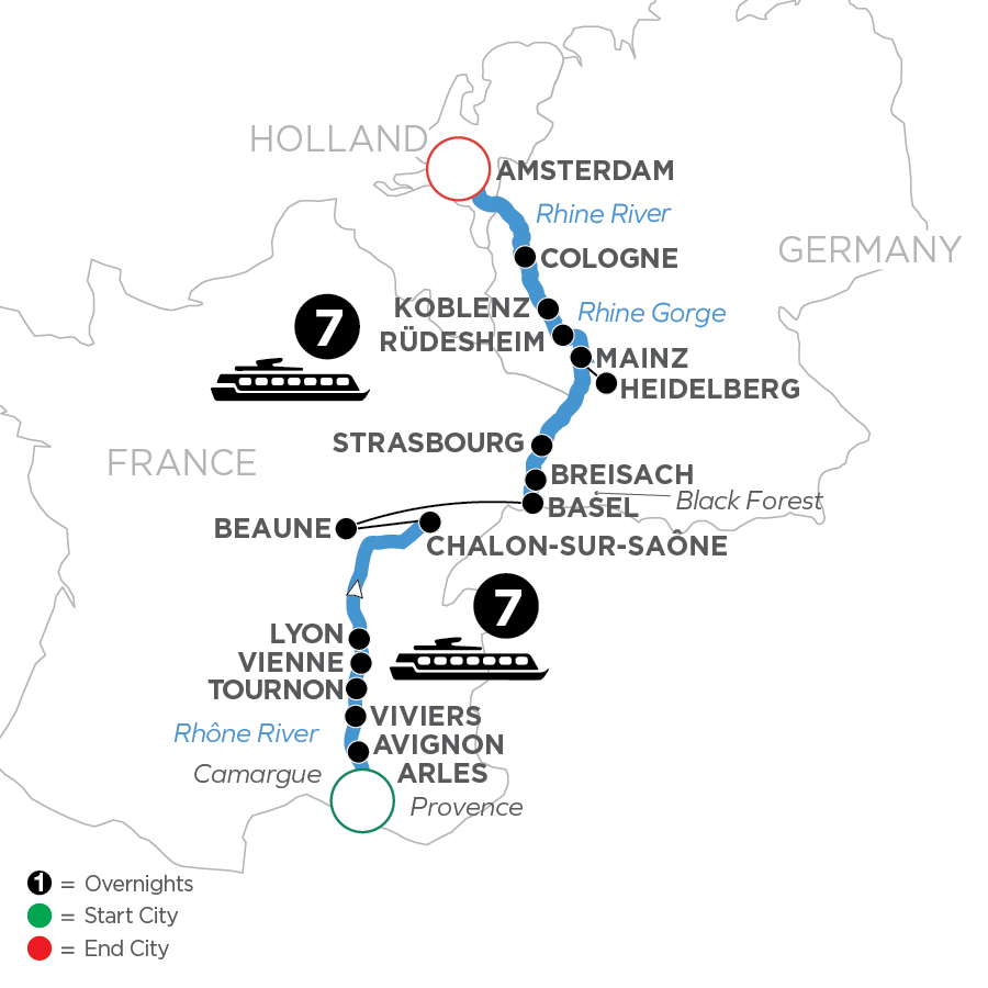 15 Day Avalon Waterways River Cruise from Arles to Amsterdam 2024 - WLA