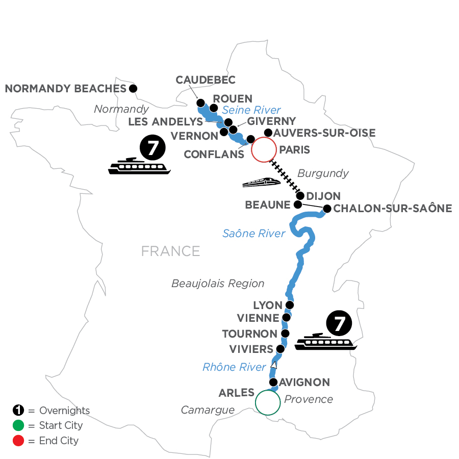 15 Day Avalon Waterways River Cruise from Arles to Paris 2024 - WLP