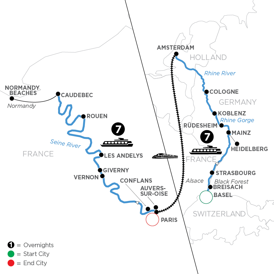 15 Day Avalon Waterways River Cruise from Basel to Paris 2025 - WZP