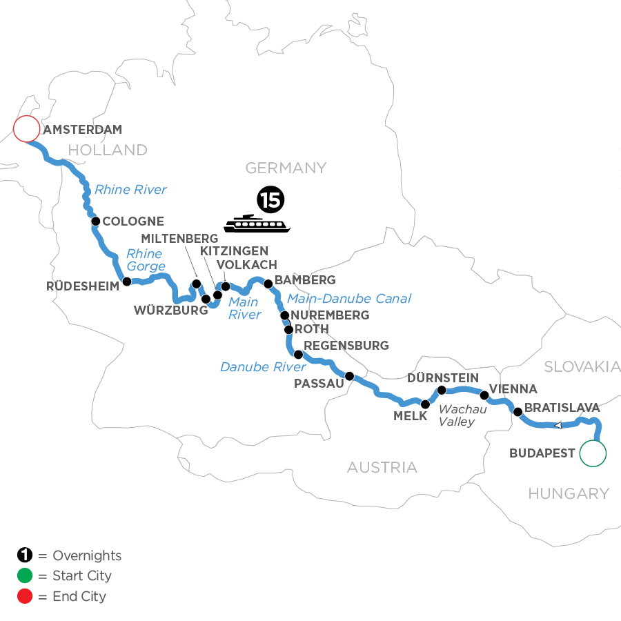 15 Day Avalon Waterways River Cruise from Budapest to Amsterdam 2026 - WBA