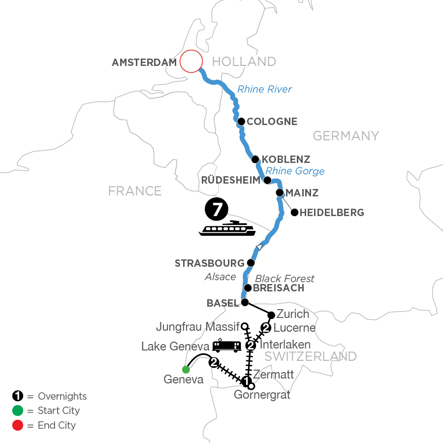 15 Day Avalon Waterways River Cruise from Lake Geneva to Amsterdam 2026 - XDH5