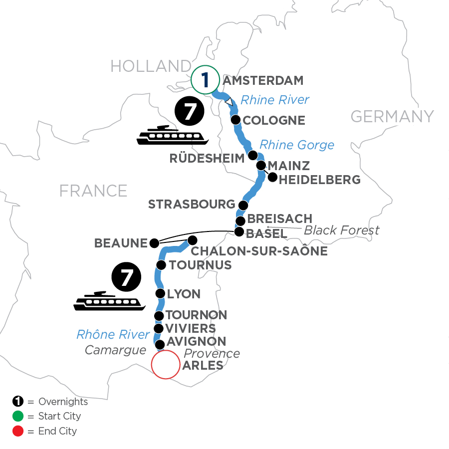 16 Day Avalon Waterways River Cruise from Amsterdam to Arles 2024 - WALQ