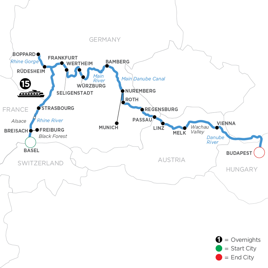 16 Day Avalon Waterways River Cruise from Basel to Budapest 2026 - WZB