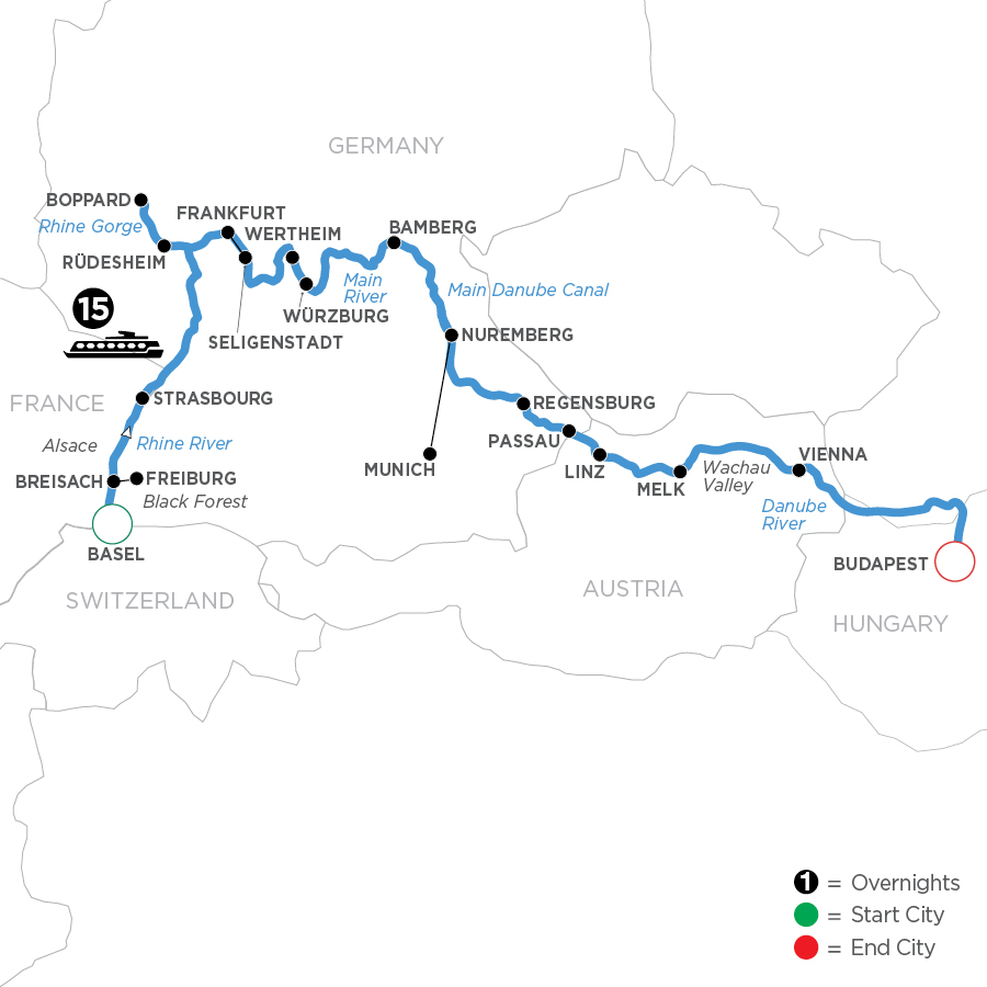 16 Day Avalon Waterways River Cruise from Basel to Budapest 2027 - WZB