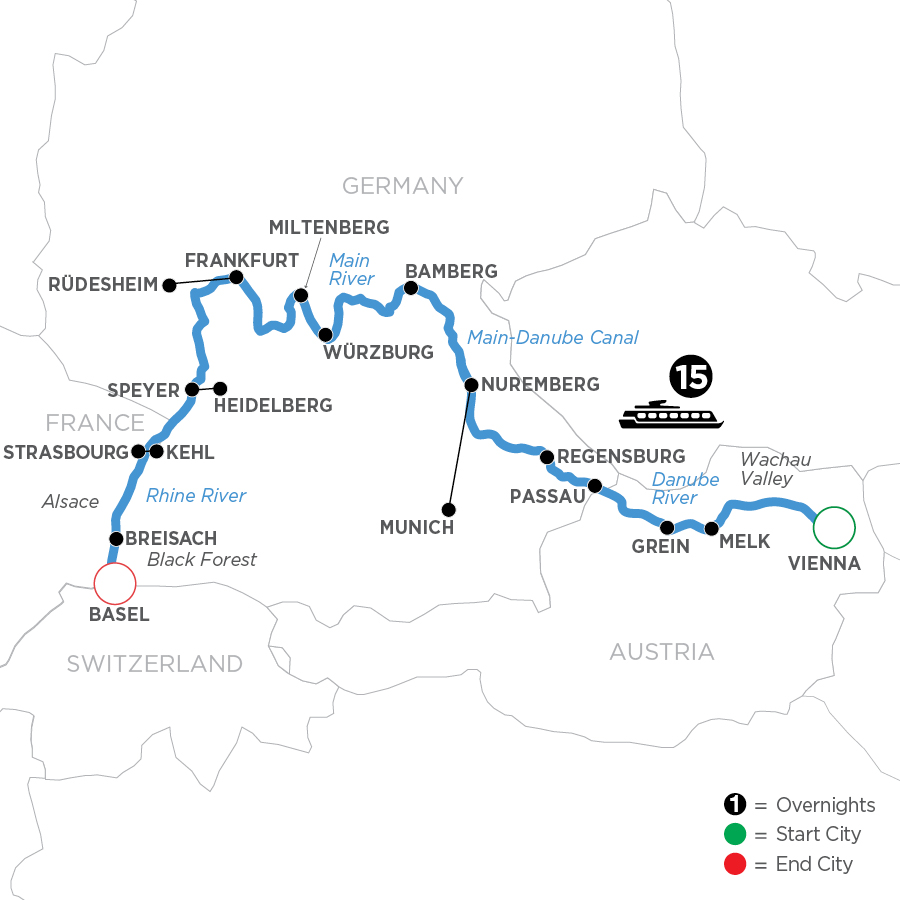 16 Day Avalon Waterways River Cruise from Vienna to Basel 2027 - WVM
